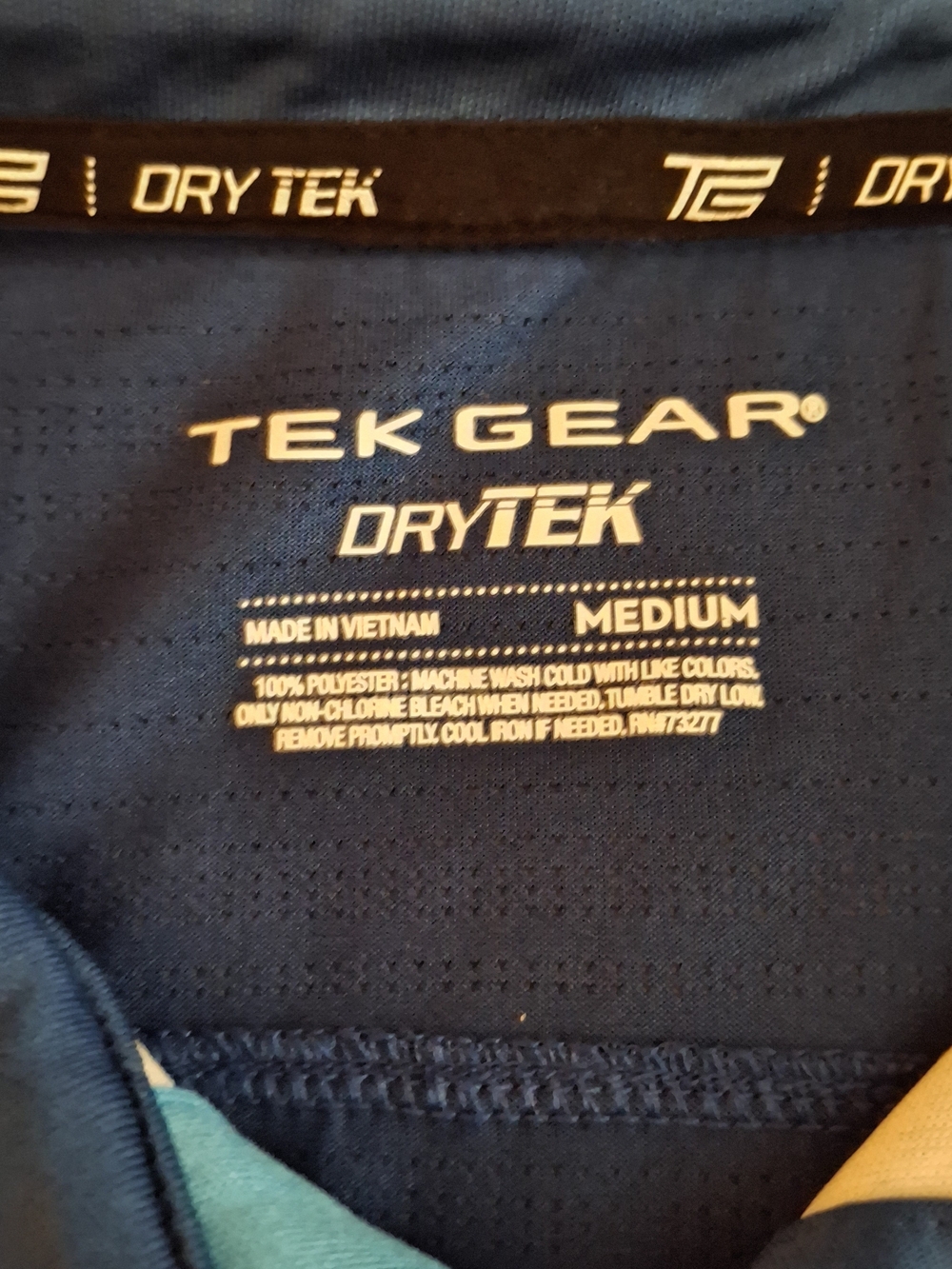 Tek Gear Men's Blue Striped Golf Polo Shirt - Picture 6 of 7